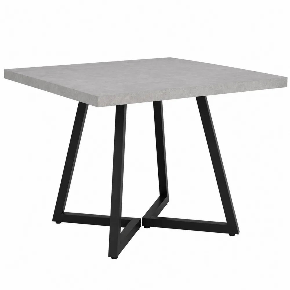 Quadratischer Esstisch mit Betonoptik und Metallbeinen 80x80x75 cm
