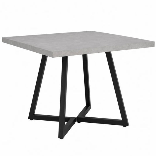 Quadratischer Esstisch mit Betonoptik und Metallbeinen 80x80x75 cm
