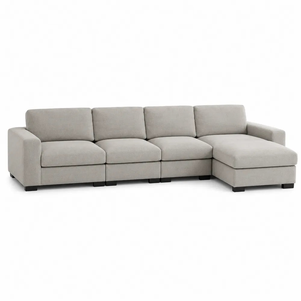 Modulares Ecksofa Grau Polyester 320x160x80 cm