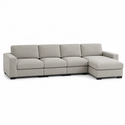 Modulares Ecksofa Grau Polyester 320x160x80 cm