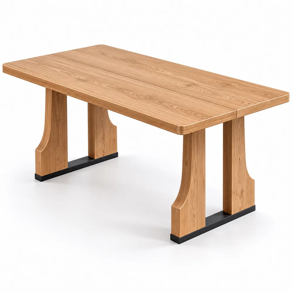 Esstisch Rechteckig Eichenholz Stahlgestell 180x90x75 cm