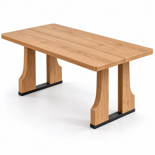 Esstisch Rechteckig Eichenholz Stahlgestell 180x90x75 cm