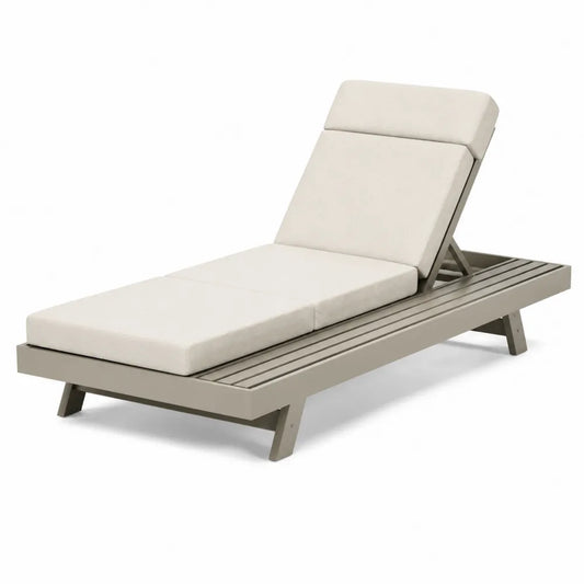Gartenliege Aluminium mit Polyester-Kissen Beige