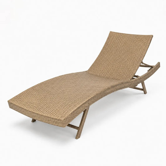 Sonnenliege aus Polyrattan mit Stahlrahmen