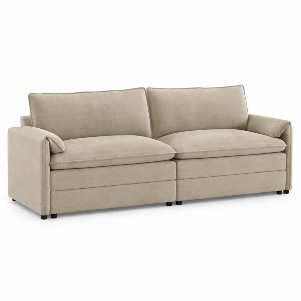 3-Sitzer Sofa Stoff Beige 230x90x85 cm