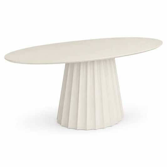 Ovaler Esstisch Holz Creme 180x90x75cm